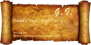 Gadányi Iván névjegykártya